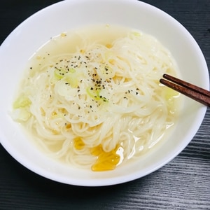 パパッと！鶏白湯風♪冷やしそうめん